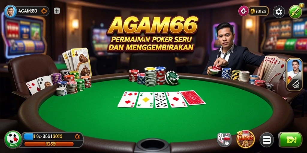 Tampilan seru gameplay Poker di AGAM66.