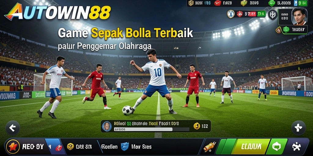 Tampilan gameplay <strong>AUTOWIN88</strong> yang menegangkan di lapangan sepak bola.