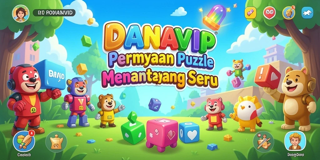 Tampilan gameplay utama <strong>DANAVIP</strong> menampilkan berbagai tantangan puzzle.