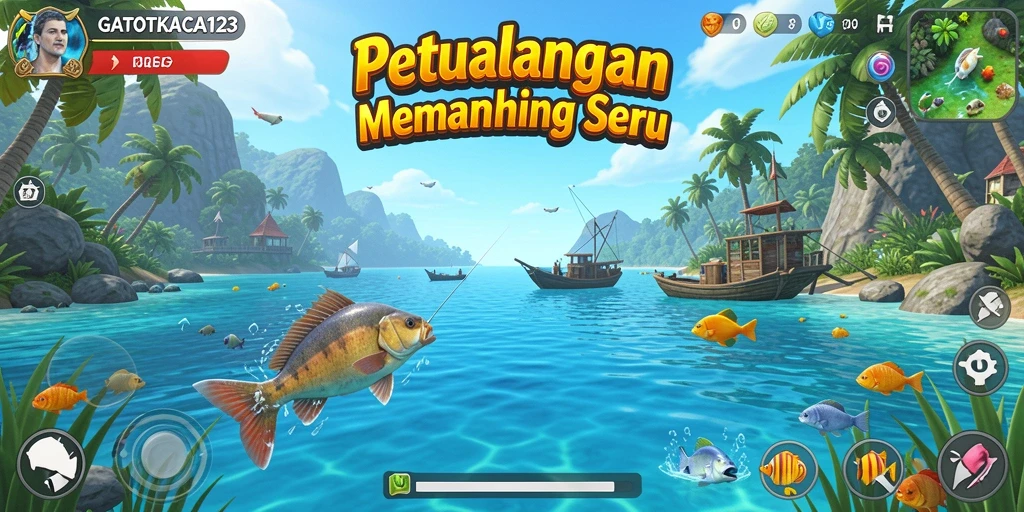 Screenshot GATOTKACA123 memperlihatkan pengalaman memancing yang mendebarkan.