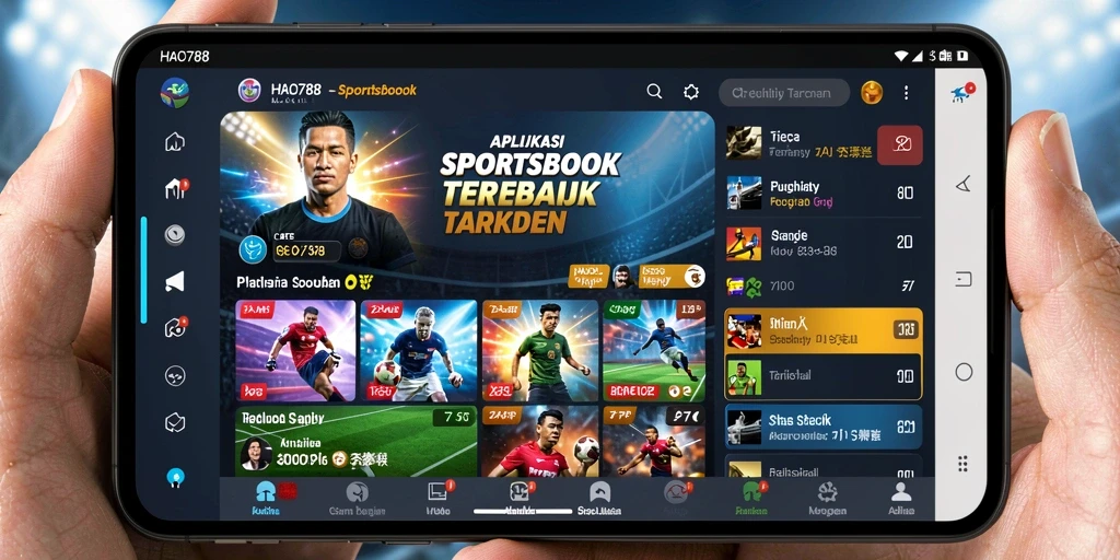 Tampilan antarmuka aplikasi HAO788 saat melakukan taruhan olahraga.