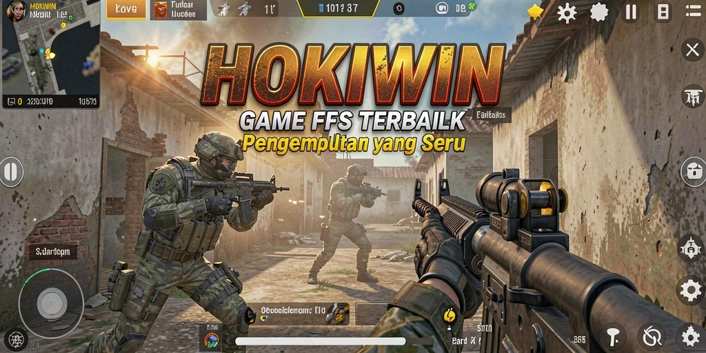 Tampilan gameplay mendebarkan HOKIWIN dalam aksi tembak-menembak.