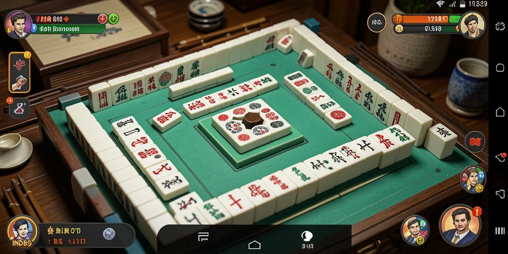 Screenshot gameplay IND89 menampilkan suasana Mahjong yang mendebarkan.