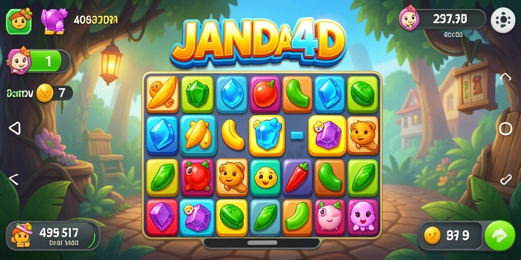 Tampilan gameplay seru dari JANDA4D dengan tantangan Match-3.