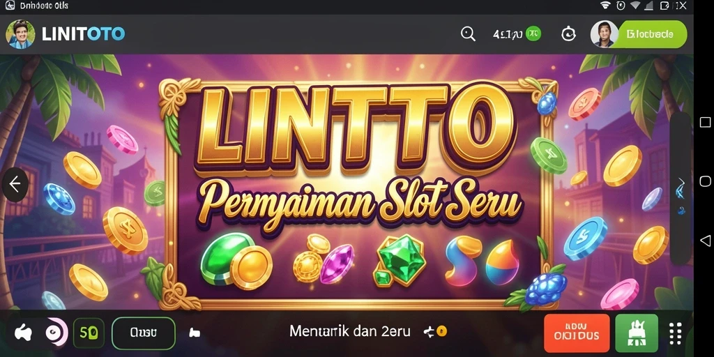 Tampilan gameplay yang menarik dari LINITOTO dengan simbol slot yang berwarna-warni.
