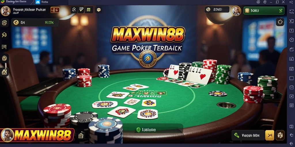 Tangkapan layar gameplay MAXWIN88 menampilkan suasana poker yang seru.