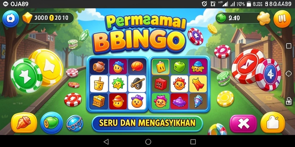 Tampilan gameplay seru dari OJA89 yang menampilkan suasana bingo.