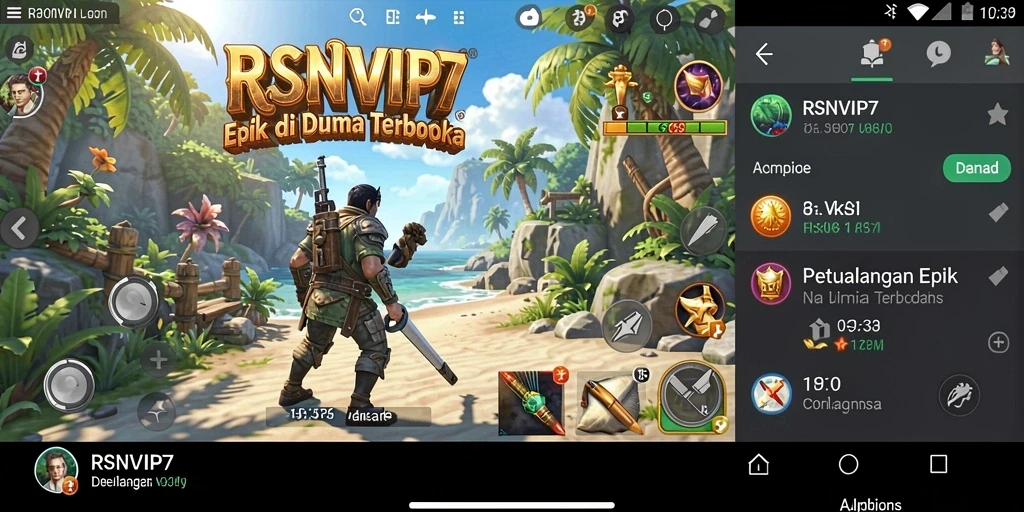 Screenshot RSNVIP7 menampilkan aksi petualangan Open World yang mendebarkan.