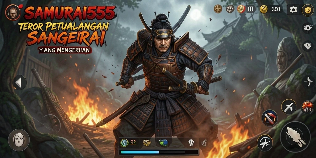 Screenshot SAMURAI555 menampilkan aksi seru dengan elemen horror yang kental.