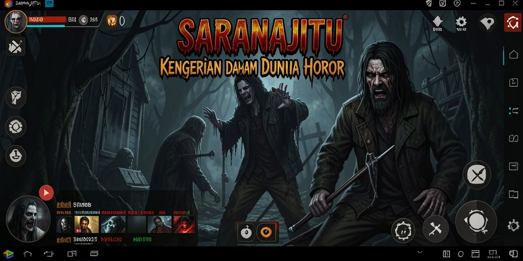 Tangkapan layar menunjukkan pemain menjelajahi lingkungan horor yang menakutkan.